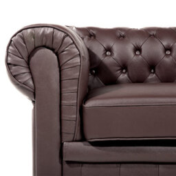 Beliani Living Room Set 4 Seater Chesterfield Leather Brown - thumbnail 7