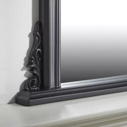 The Online Mirror Shop Arched Shape Overmantle Mirror With Black Frame, Canterbury Of H86 X W88 X D6 Cm, Handcrafted, Stylish, Durable Home Décor - thumbnail 4