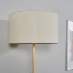 Valuelights Triston Single Stem Natural Light Wood Floor Lamp With Beige Drum Shade - thumbnail 3
