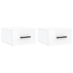 Berkfield Wall-Mounted Bedside Cabinets 2 Pcs High Gloss White 35X35X20 Cm - thumbnail 2
