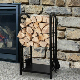Large Firewood Storage Rack With Tools - thumbnail 1