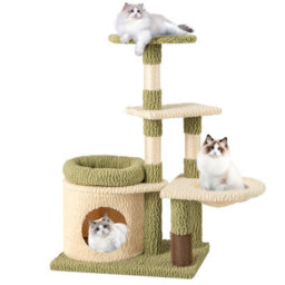 Costway 97 Cm Tall Cat Tree Multi-Level Aesthetic Kitten Tower W/ Condo-Green