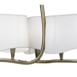 Luminosa Lighting Luminosa Ninette Pendant 3 Arm 6 Light E14, Antique Brass With Ivory White Shades - thumbnail 5