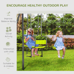 Outsunny Garden Swing Set W/ Double Swings, Swing Seats - thumbnail 5
