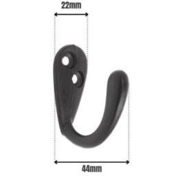 Premium Matt Black Single Robe Hooks (Pack Of 4) - Zinc Alloy Wall Hooks For Coats, Towels & Clothes - Hooks For Bathroom - thumbnail 6