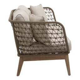 Orsina 3 Seat Sofa, Rattan Outdoor Sofa, Long Lasting Rattan Lounge Sofa For Living Room With Grey Cushioning - thumbnail 4