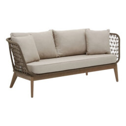 Orsina 3 Seat Sofa, Rattan Outdoor Sofa, Long Lasting Rattan Lounge Sofa For Living Room With Grey Cushioning - thumbnail 3