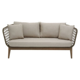 Orsina 3 Seat Sofa, Rattan Outdoor Sofa, Long Lasting Rattan Lounge Sofa For Living Room With Grey Cushioning - thumbnail 2