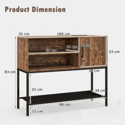 Wooden Sideboard Buffet Cabinet Coffee Bar Console Table - thumbnail 2