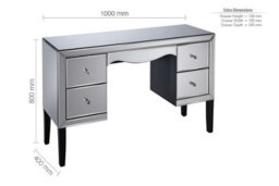 Birlea Palermo 4 Drawer Dressing Table Mirrored - thumbnail 7