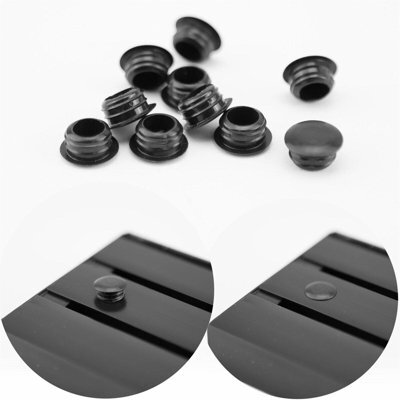 Curtain Pole Rail Track Pvc Plug - 10 Pcs Black - Accessories For Curtain Rail Track