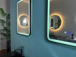 Lumora 700X500mm Rectangular Matt Black Led Mirror - Bluetooth, Portrait Or Landscape, Tri-Light - thumbnail 5