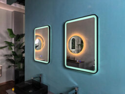Lumora 700X500mm Rectangular Matt Black Led Mirror - Bluetooth, Portrait Or Landscape, Tri-Light - thumbnail 2