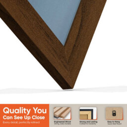 "AK Frames 25X17"" Walnut Modern Vinyl Record Frame With Pompadour Mount For 12 Inch Lp Cover & Disc - Overlapped Design" - thumbnail 3
