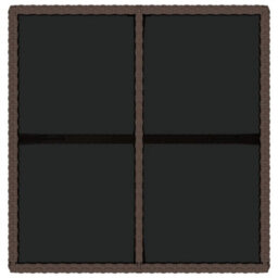 Berkfield Garden Table Brown 109X107X74 Cm Poly Rattan And Glass - thumbnail 5