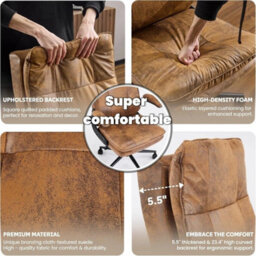 Leather Office Desk Chair Ergonomic High Back Brown - thumbnail 6