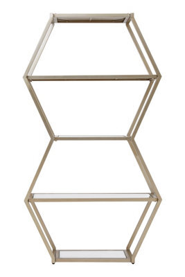 Premier Housewares Interiors By Premier Geometric Design Hexa Shelf Unit, Elegant Finish Shelf Unit, Durable Wall Shelving Unit For Bedroom - image 1