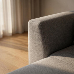 Abakus Direct Tokyo Large Corner Sofa In Classic Grey Brushed Tweed Fabric With Deep Seat And Plush Cushioning - thumbnail 4