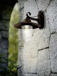 Antique Brown Ip44 Outdoor Wall Light - Fisherman Style Steel Lamp With E27 Bulb Socket - thumbnail 3