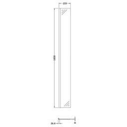 Balterley Drakelow 8mm Toughened Safety Glass Wetroom Return Screen: 215mm X 1850mm, Polished Chrome - thumbnail 3