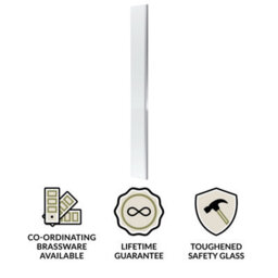 Balterley Drakelow 8mm Toughened Safety Glass Wetroom Return Screen: 215mm X 1850mm, Polished Chrome - thumbnail 4