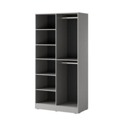 Arte Elegant Lund Hinged Door Wardrobe H2000mm W1010mm D510mm In Sophisticated Grey - Timeless Storage Solution - thumbnail 2
