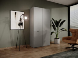 Arte Elegant Lund Hinged Door Wardrobe H2000mm W1010mm D510mm In Sophisticated Grey - Timeless Storage Solution - thumbnail 3