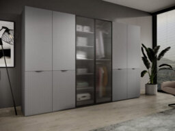 Arte Elegant Lund Hinged Door Wardrobe H2000mm W1010mm D510mm In Sophisticated Grey - Timeless Storage Solution - thumbnail 4
