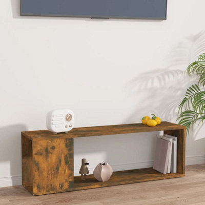 Walplus Tv Cabinet Smoked Oak 100X24X32 Cm Engineered Wood - image 1