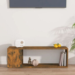 Walplus Tv Cabinet Smoked Oak 100X24X32 Cm Engineered Wood - thumbnail 3