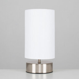 Valuelights Francis Brushed Chrome Touch Table Lamp With White Shade - thumbnail 4