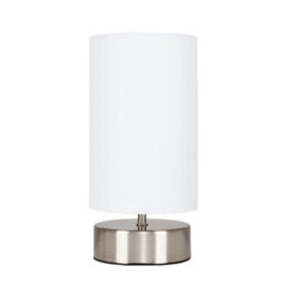 Valuelights Francis Brushed Chrome Touch Table Lamp With White Shade - thumbnail 7