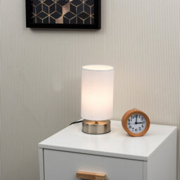 Valuelights Francis Brushed Chrome Touch Table Lamp With White Shade - thumbnail 5