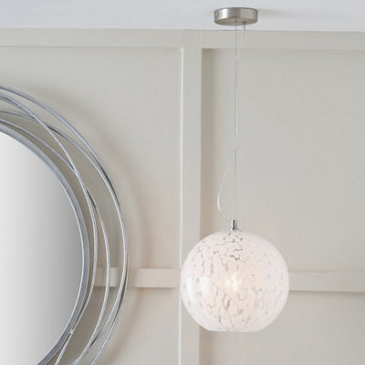 Pacific Lifestyle Speckled White Glass Pendant Ceiling Light - image 1