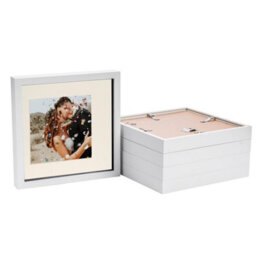"Nicola Spring 10 X 10"" Photo Frames - White/ivory Mount - 3D Picture Frame Box Portrait Display Case (6 X 6"" Mount) Set Of 5" - thumbnail 1