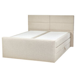 Beliani Divan Bed With Storage Fabric Aristocrat 160 X 200 Cm (Eu King Size) Light Beige - thumbnail 4