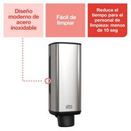 Urbn-Living 1L Wall Mounted Manual Soap Dispenser Brushed Stainless Steel Commercial Washroom - thumbnail 4