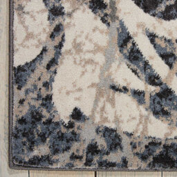 Charcoal Modern Floral Mosaics Easy To Clean Rug For Bedroom & Living Room-66 X 229Cm (Runner) - thumbnail 2