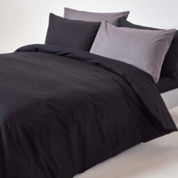 Homescapes Black Egyptian Cotton Duvet Cover With Pillowcases 200 Tc, Double - thumbnail 6