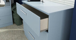 Trent 3 Drawer Chest Of Drawers In Denim Blue (Ready Assembled) - thumbnail 2