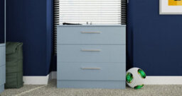 Trent 3 Drawer Chest Of Drawers In Denim Blue (Ready Assembled) - thumbnail 1