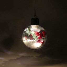 6Pcs Led Snow-Filled Christmas Baubles With Seasonal Decorations, Hanging Ornaments - thumbnail 5