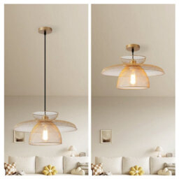 Harper Living Pendant Lights, Gold Pendant Ceiling Light With Metal Mesh Shade, Industrial Lamp For Kitchen Hallway Living Room Di - thumbnail 2