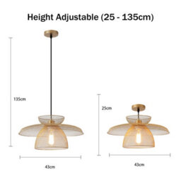 Harper Living Pendant Lights, Gold Pendant Ceiling Light With Metal Mesh Shade, Industrial Lamp For Kitchen Hallway Living Room Di - thumbnail 7
