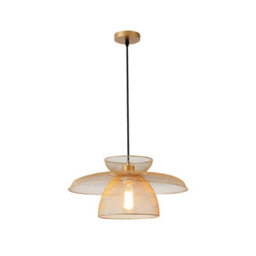 Harper Living Pendant Lights, Gold Pendant Ceiling Light With Metal Mesh Shade, Industrial Lamp For Kitchen Hallway Living Room Di