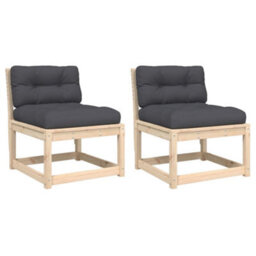 Walplus Garden Sofas With Cushions 2Pcs Solid Wood Pine - thumbnail 2