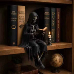Gothic Grim Reaper Resin Figurine Bookshelf Decoration - thumbnail 1