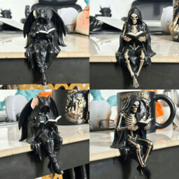 Gothic Grim Reaper Resin Figurine Bookshelf Decoration - thumbnail 3