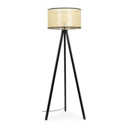 Valuelights Barbro Black Tripod Floor Lamp With Cane Shade - thumbnail 3