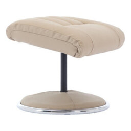 Morris Living The Lyon - Genuine Leather Swivel Recliner Chair & Footstool In Pebble Cream - thumbnail 8